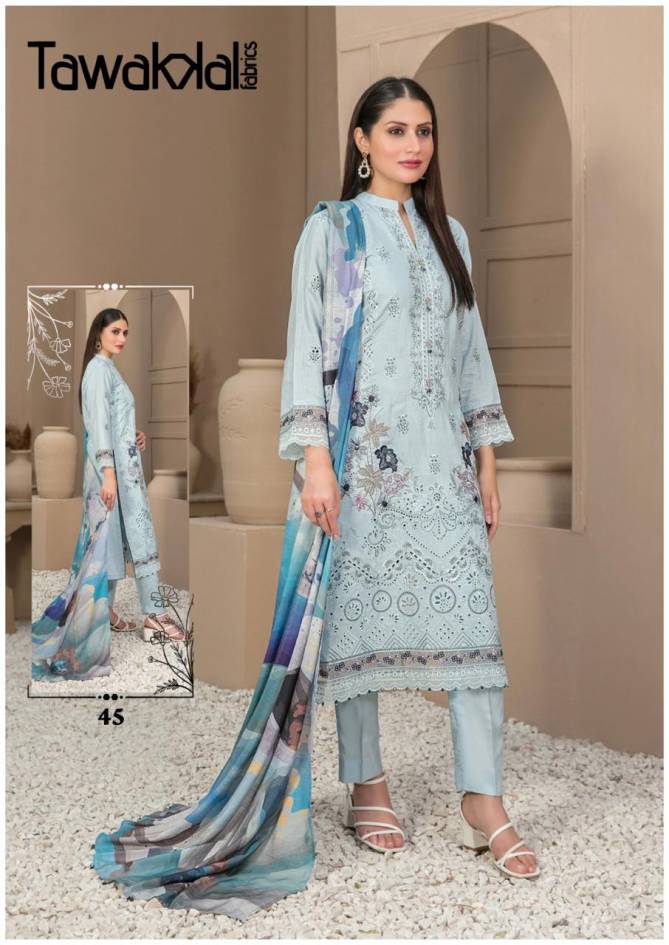 Mehroz Vol 5 By Tawakkal Heavy Karachi Cotton Dress Material Wholesale Price In Surat

